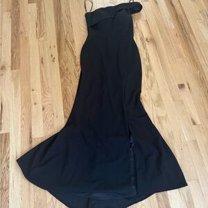 Aqua Black One-Shoulder Dress
